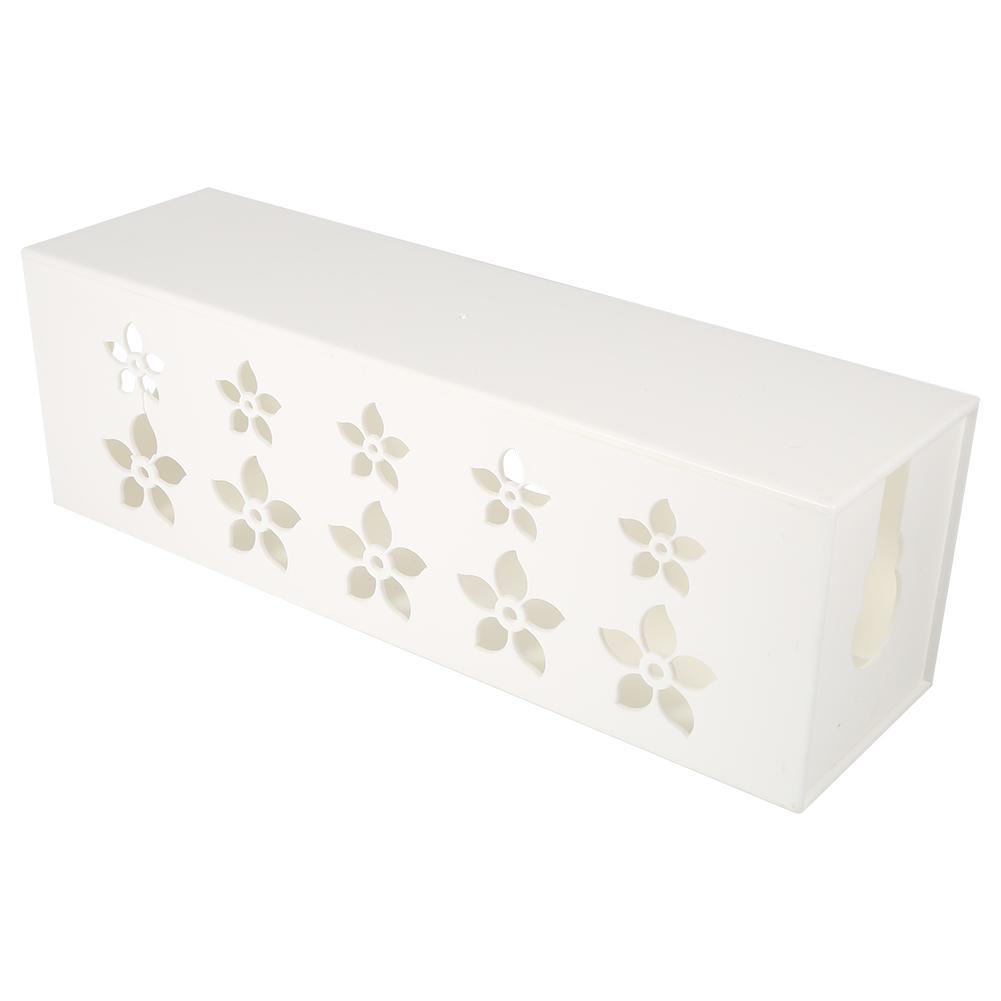 Rumah Kantor Manajemen Kabel Kotak Kawat Power Strip Tidy Storage Organizer Case (Putih L)-Intl