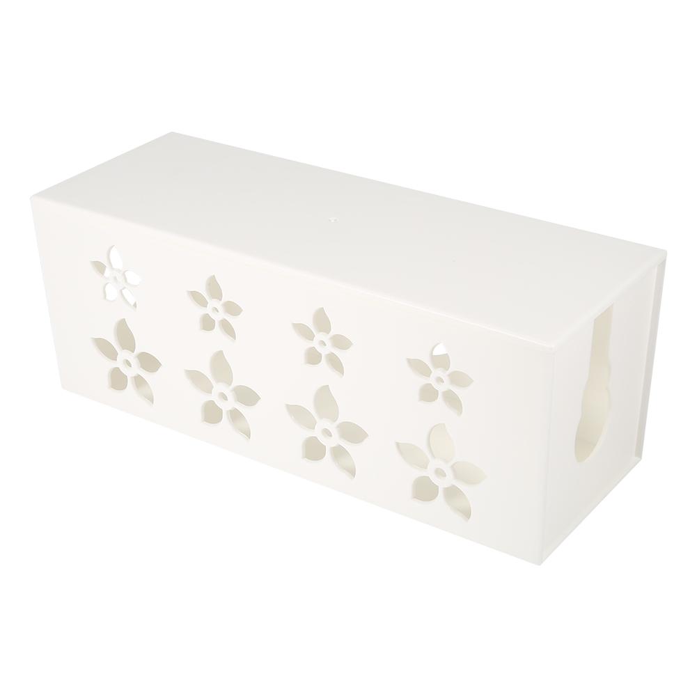 Rumah Kantor Manajemen Kabel Kotak Kawat Power Strip Tidy Storage Organizer Case (Putih M)-Intl
