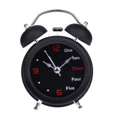 Home Retro Double Bell Desk Alarm Clock(Black)(Black) - intl