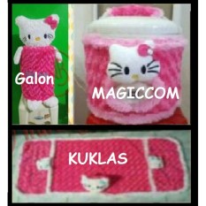 HOME SET Hemat 3 In 1 GKM ( Sarung Galon, Sarung Kulkas,Sarung Mejikom / Magic com / Rice cooker ) HELLO KITTY Pink Berkualitas,
