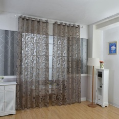 Honana Beberapa Warna Semi Tirai Tipis Panel Gorden Jendela Buta Ungu Dekorasi Tirai Rumah-Intl