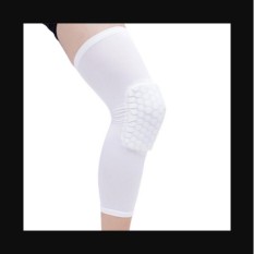 Veli Shy Bantalan Sarang Lebah Anti Selip Tahan Benturan Legging Bola Basket Lutut Panjang Lengan Protector Gear Putih Panjang: 41 Cm/16.1in-Intl By Veli Shy