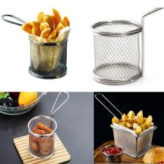 Hot Sale Mini Dapur Stainless Steel Fry Keranjang Penggorengan Kentang Goreng Bersih Kecil Bersih Bulat Alat Memasak-Internasional