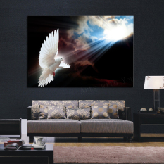 Hot Jual 1 Panel Besar HD Dove Putih Sun Decorative Art Printpainting Di Atas Kanvas untuk Ruang Tamu Lukisan Dinding Gambar -Intl