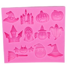 Jual Panas Halloween Pumpkin Witch Topi Castle Kelelawar Sapu Silikon Cetakan Fondan Dekorasi Kue DIY Alat E586-Internasional