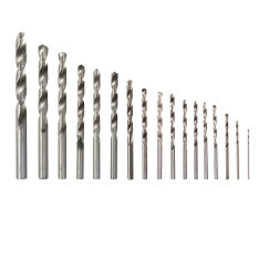 HSS KOBALT PEMBORONG BOR BIT-UNTUK STRIPES MERAH TERISOLASI PUTIH STAINLESS STEEL, CR-NI dan KERAS BAJA