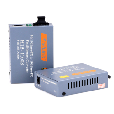 HTB-1100S Media Optik Konverter 10/100 Mbps RJ45 Dupleks Mode Tunggal Serat SC Konverter Port 25 KM-Internasional