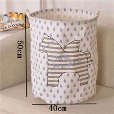 HW Keranjang Pakaian Linen / Keranjang Mainan / Laundry Bag - Kuda