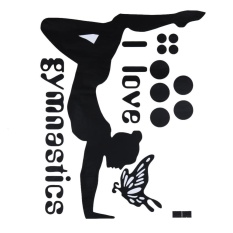 I Love Senam Dancing Butterfly Wall Stiker Wanita Kamar Tidur Dekorasi Dinding-Internasional