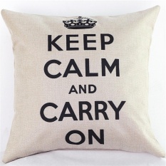 Ibelieve Bahasa Inggris Letter Pola Cotton Line Cushion Bantal Penutup Sofa Tambahan Dekorasi Kantor-Intl