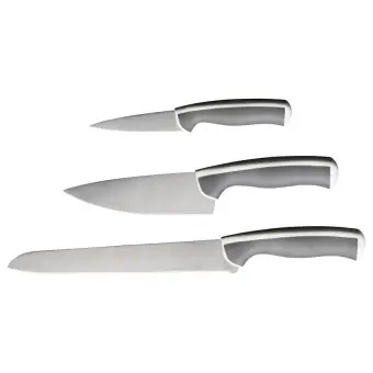 Ikea Andlig Pisau Dapur 3 Set Stainless Steel Tajam Tahan Karat Ikea Andlig Pisau Dapur 3 Set Stainless Steel Tajam Tahan Karat Knife Roti Koki Iris Alat