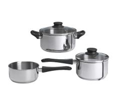 IKEA ANNONS Set 5 Unit Peralatan Memasak Kaca Baja Tahan Karat