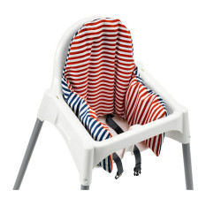 Ikea Antilop Kursi Makan Anak Dengan Baki dan Bantal Penyangga - Merah/Biru