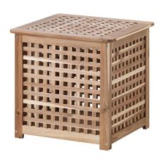 Ikea Hol Meja Sudut Sofa Kursi Furniture Tempat Tidur 50x50Cm Kayu Solit Akasia