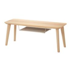 Ikea Lisabo - Meja TV Dekorasi Veneer Kayu Ash 114x40x45Cm TV Bench