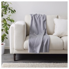 IKEA Selimut Lembut Bahan Fleece Vitmossa Throw Bed Blanket Grey 120x160 cm