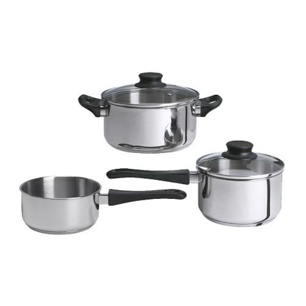 IKEA Set Unit Panci Peralatan Masak Baja Tebal Tahan Karat - 5 piece Cookware Set