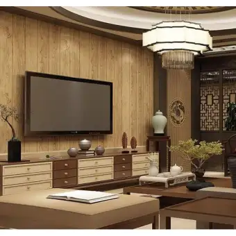 Imitasi Kayu Pelapis Dinding Retro Kertas R Wallpaper Imitasi Kayu Pelapis Dinding Retro Kertas R Wallpaper Ruang Tamu Latar Belakang Tv