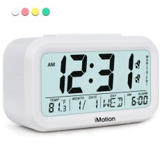 Imotion Mudah Mengatur Jam Alarm, Jam Alarm Digital Display Besar, Cahaya Malam Lembut, dengan Lampu Latar Pilihan, Bulan, Tanggal, Jam Alarm Rumah Kantor untuk Remaja atau Anak-anak, Kuning-Intl