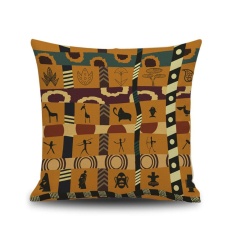 Gaya India Totem Linen Sarung Bantal Sofa Sarung Bantal Kursi Dekorasi Rumah Sebuah-Internasional