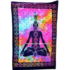 Permadani India Yoga Dekor Oleh Seni Kotak Toko, mandala Zen Dinding Meditasi Batik Hippie Om Tanda Chakra Tapestry Indian Gantung Asrama Kamar Tidur Ruang Tamu Dekorasi-Internasional