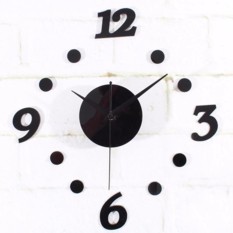 Jam Dinding DIY Acrylic Diameter 30-50cm Wall Clock Giant Unik Hiasan Dekorasi Interior Rumah Manual Silent Sweeping Movement Tidak Bersuara Penghias Tembok Ruangan Besar AA Battery Water and Steam Resistant Awet - Hitam Lazpedia