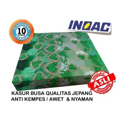INOAC Kasur Busa No. 1 tebal 30cm (200x180x30cm) motif Bunga Love Hijau