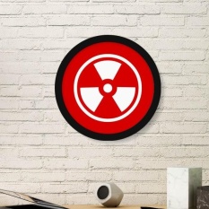 Ionisasi Radiasi Red Square Bentuk Cermat Peringatan Forbid Mark Bentuk Bundar Motif Gambar Stiker Dinding-Internasional