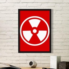 Ionisasi Radiasi Red Square Bentuk Cermat Peringatan Forbid Mark Ilustrasi Stiker Dinding Gambar Dekorasi Rumah Decal-Intl