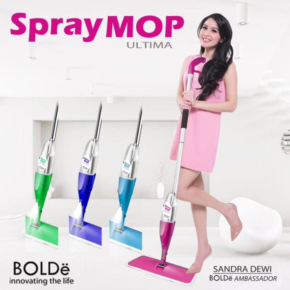 ISMART - ORIGINAL SPRAY MOP BOLDE ULTIMA SERIES ALAT PEL LANTAI PRAKTIS PENYEMPROT SPRAYING MOP [Ungu]