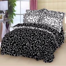 Istanaku Bedcover dan Sprei Uk.180x200 - Ulir Hitam Putih