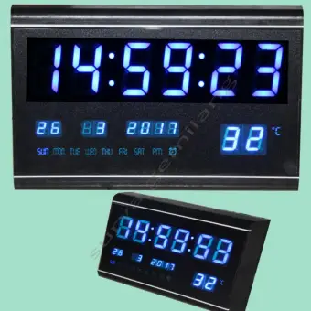 Jam Dinding Led 3020 Digital Size Besar 29 5 Cm X 19 Cm Led Biru Lazada Indonesia