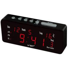 Jam Weker Alarm Meja LED Calendar Temperatur - VST-726WX - Black