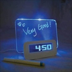 Jam Weker Meja LCD Display dilengkapi Alarm dan Memo Board