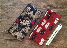 Jepang Sedang Angin Ritsleting Pulpen Tas Stationery Tas Pensil Tas Pensil Alis Tas Tas Kosmetik Di Singkat dan Kemudian berpegangan Tangan Bekerja untuk Klip Chen-Internasional