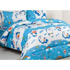 Jaxine Bedcover Set Katun Motif Doraemon Rainbow
