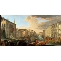Jiekley Fine Art - Lukisan Regatta on the Grand Canal in Honor of Frederick IV, King of Denmark Karya Luca Carlevarijs - 1711