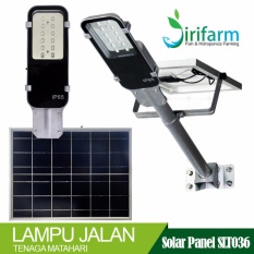 Jirifarm Solar Panel Lampu Jalan 10W + Batre 12000mAh