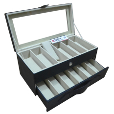 Jogja Craft - Black Cream Glasses Box Organizer - Kotak Tempat Kacamata Isi 12
