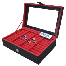 Jogja Craft - Black Red Universal Ring Box Organizer - Kotak Tempat Cincin