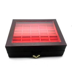 Jogja Craft Box Cincin Batu Akik kaca - isi 20 - Coklat