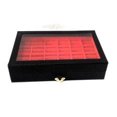 Jogja Craft Box Cincin Batu Akik Kaca Isi 24 - Hitam