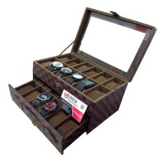 Jogja Craft - Damier Watch Box Organizer / Box Jam / Kotak Tempat Jam Tangan Isi 24
