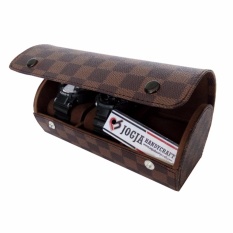 Jogja Craft - Travel Watch Case / Kotak Tempat Jam Tangan Isi 3 Tabung (Damier)
