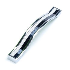 JOR Kabinet Laci Pintu Seng Alloy Crystal Double Lubang Menarik Handle 128mm (Putih/Hitam)