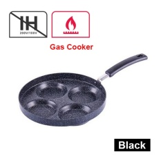 Justcook 24 Cm Kreatif Non-stick Telur Ham PanCake Maker Panci Penggorengan Tidak Ada Minyak-asap Sarapan 4 In 1 Grill Pan Gas Cooker Black-Intl