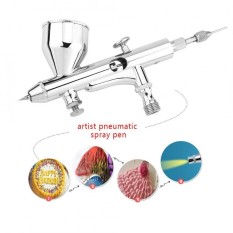 Justgogo 0.2 Mm Umpan Gravitasi dengan Aksi Peralatan Airbrush untuk Dekorasi Kue/Makeup/Nail Art-Intl