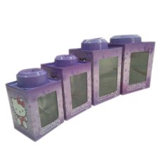 Kaleng Kerupuk Mini Karakter Hello Kitty Ungu Set