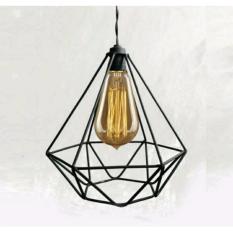 Kap Lampu Gantung Diamond Industrial Design ---O0o--- Hias Minimalis Dekorasi Kafe Rumah Cafe Vintage Retro Rustic Pendant Cage Besi - Kool Katz