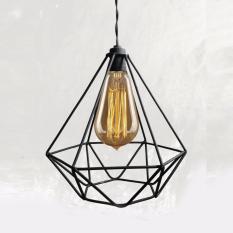 Kap Lampu Gantung Diamond Industrial Design ---o0o--- Hias Minimalis Dekorasi Kafe Rumah Cafe Vintage Retro Rustic Pendant Cage Besi - Kool Katz